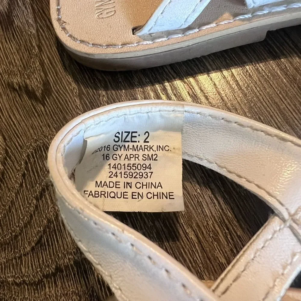 Gymboree white/silver sandals, Size 2